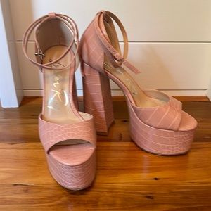 London Rag Light Pink Blush Alice Sandals Platforms
